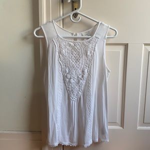 White flowy Knox Rose top